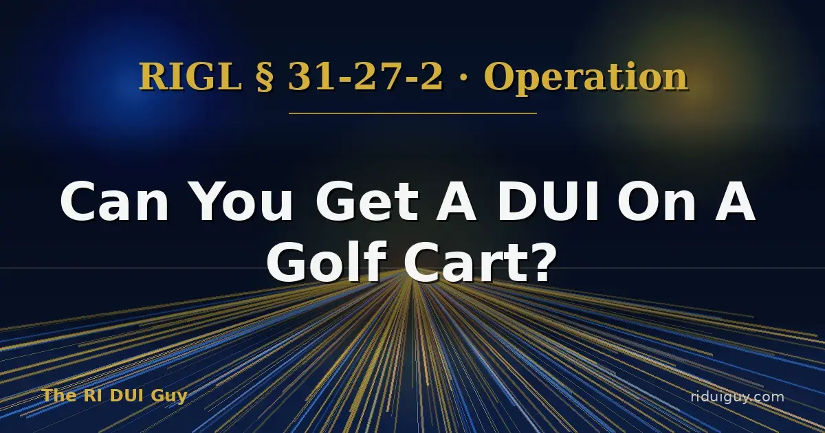 Can You Get A DUI On A Golf Cart?